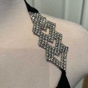 Full length dress with rhinestone detail